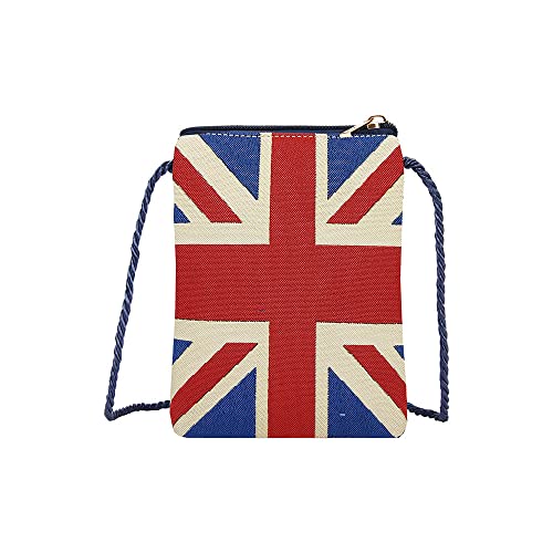 Signare Tapestry Mini Crossbody Handytasche Damen Geldbörse für Telefon Handytasche Handy Geldbörse Smartphone Tasche (Union Jack, SM02-UJ), union jack, One Size von Signare