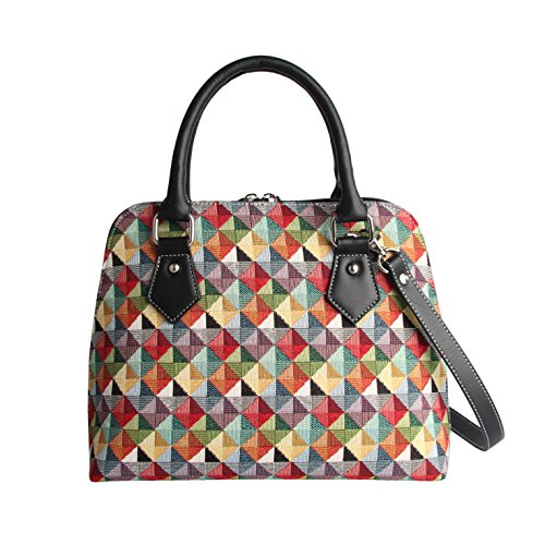 Signare Tapisserie Handtaschen Damen, Umhängetasche damen schultertasche damen und Umhängetaschen damen mit Farbmuster Designs (bunt geometrisch) von Signare