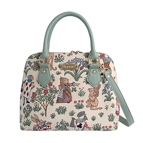 Signare Tapisserie Handtaschen Damen, Umhängetasche Damen Schultertasche Damen und Umhängetaschen Damen mit Garten Designs (Alice im Wunderland) von Signare