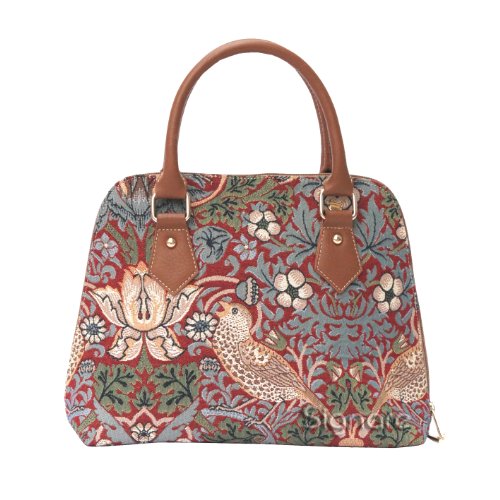 Signare Tapisserie Handtaschen Damen, Umhängetasche Damen Schultertasche Damen und Umhängetaschen Damen mit William Morris Designs (Erdbeerdieb rot) von Signare