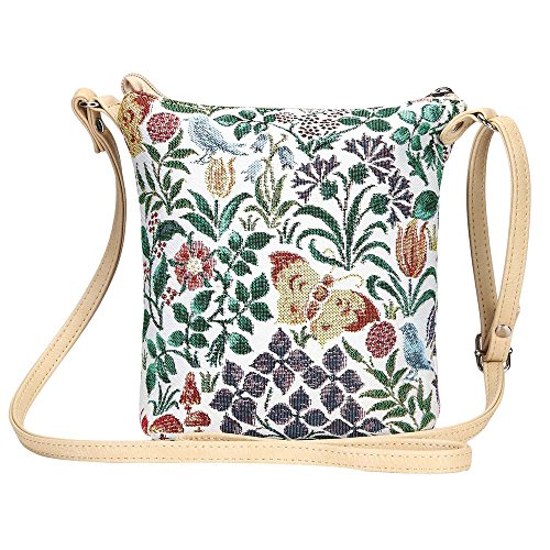 Signare Tapisserie Kleine Tasche Damen, Handtasche Damen Klein, Reisepass Tasche, Mini Handtasche (Frühlingsblume) von Signare