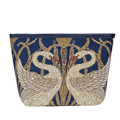 Signare Tapisserie Kunst Taschen, Umhängetasche Frauen, Umhängetasche Frauen, Einkaufstasche, Kosmetiktasche Inspiriert von Walter Crane - Der Schwan (Makeup Tasche) von Signare