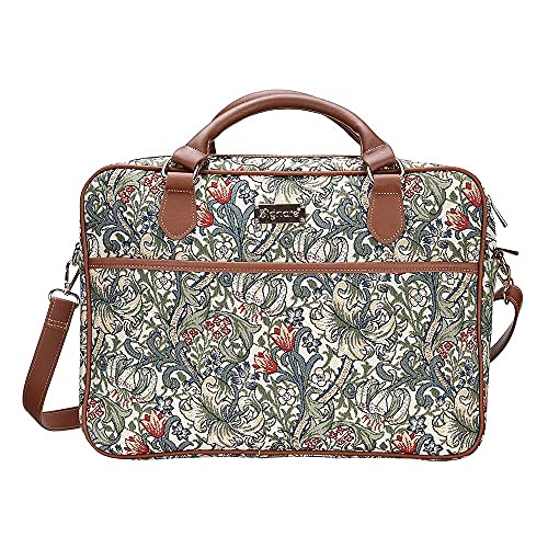 Signare Tapisserie-Laptop-Tasche, Computer-Kuriertasche, Aktentasche für Damen, Golden Lily, Einheitsgröße von Signare