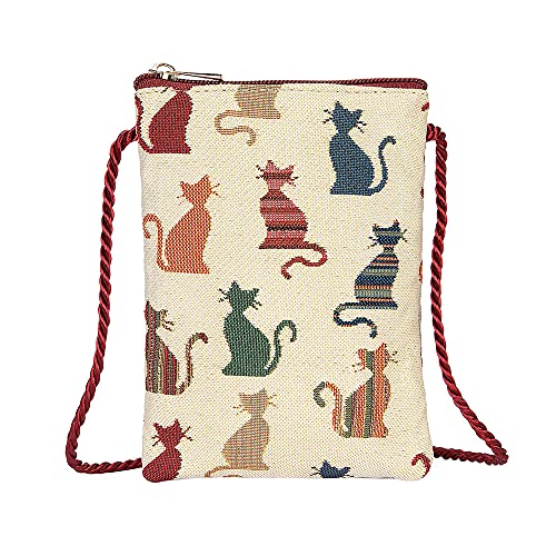 Signare Damen Smart Bag Cheeky Cat Smartphonetasche, Freche Katze von Signare