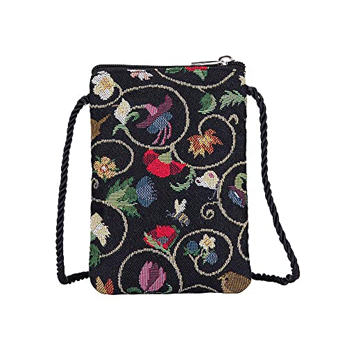 Signare Tapisserie Mini Crossbody Phone Bag Damen , Handy Handytasche Handytasche Handyb枚rse Smartphone Tasche in ber眉hmten Designs, - Jacobean Dream - Gr枚脽e: Einheitsgr枚脽e von Signare