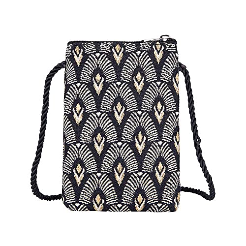 Signare Tapisserie Mini Crossbody Handytasche, Damen Geldbörse für Handy, Handytasche, Handytasche, Smartphone-Tasche (Art Deco - Luxor) von Signare