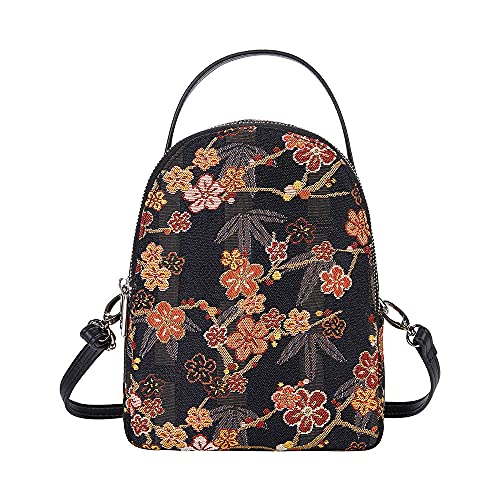 Signare Tapisserie Mini Rucksack Damen Kleine Crossbody b枚rse Reise Schultertaschen Handtasche beutel Schulranzen Daypack im Blumenmuster Gr. One size, sakura von Signare