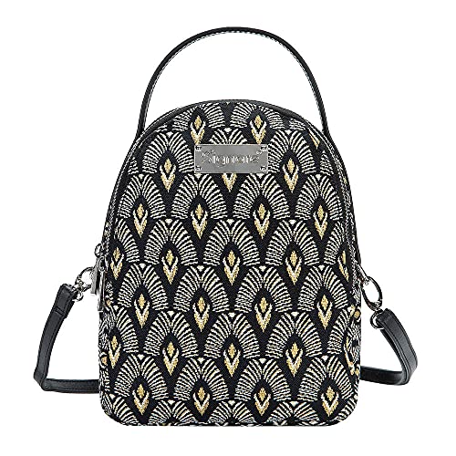 Signare Tapisserie Mini Rucksack Damen Kleine Crossbody b枚rse Reise Schultertaschen Handtasche beutel Schulranzen Daypack im ber眉hmten Design Gr. One size, Art Deco 鈥� Luxor von Signare