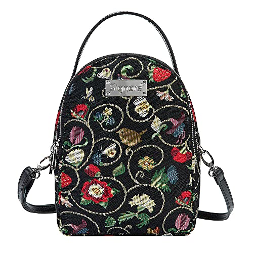 Signare Tapisserie Mini Rucksack Damen Kleine Crossbody b枚rse Reise Schultertaschen Handtasche beutel Schulranzen Daypack im ber眉hmten Design Gr. One size, Jacobean Dream von Signare