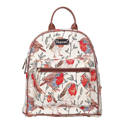 Signare Tapisserie Rucksack Damen, Rucksack Mädchen, Daypack, Rucksäcke, Schulrucksack (Robin) von Signare