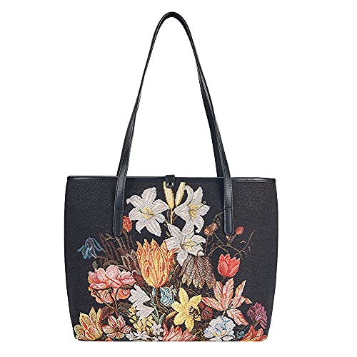 Signare Tapisserie-Tasche für Frauen mit stillvoller Blume, lizenziert von National Gallery London, - Stillleben - Größe: Einheitsgröße von Signare