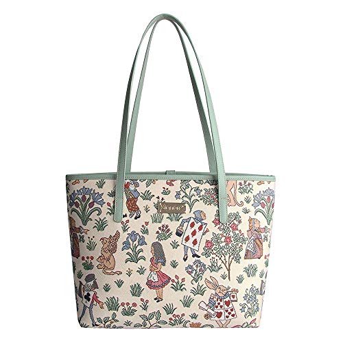 Signare Tapisserie Umhängetasche Damen Schultertasche Damen und Handtaschen Damen mit Alice in Wonderland Designs (Alice im Wunderland) von Signare