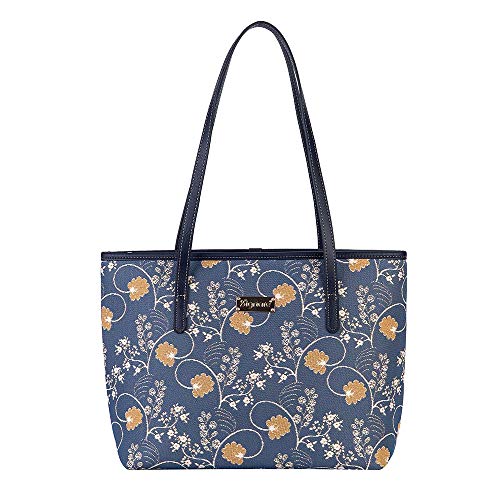 Signare Tapisserie Umhängetasche damen schultertasche damen und Handtaschen damen mit Blumenmustern (Austen Blue) von Signare