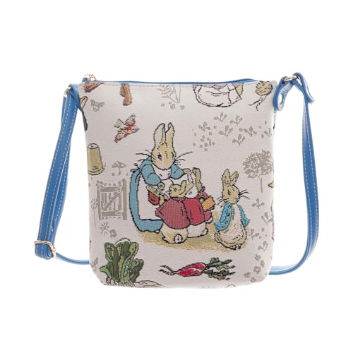 Signare Wandteppich, Peter Hase & Flopsy, Mopsy und Baumwollschwanz, Schultertasche, Umhängetasche, niedlich, kleine Tasche für Damen, Peter Hase, Small von Signare