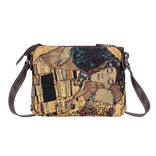 Signare Wandteppich-Taschen für Damen, inspiriert von Gustav Klimt (XB02-ART-GK-GDKS), Gold Kiss, Einheitsgröße von Signare