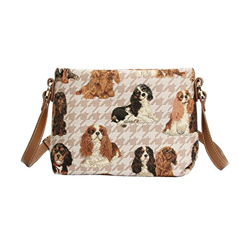 Tapisserie Kleine Handtasche Damen, Umhängetasche Damen, Schultertasche Damen (Kavalier König Charles Spaniel) von Signare