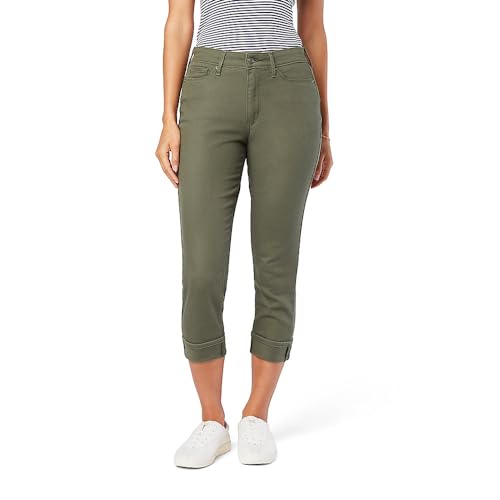 Signature by Levi Strauss & Co. Gold Damen Halbhohe Slim Fit Caprihose (erhältlich in Übergröße), Cool Sage, 38 von Signature by Levi Strauss & Co. Gold
