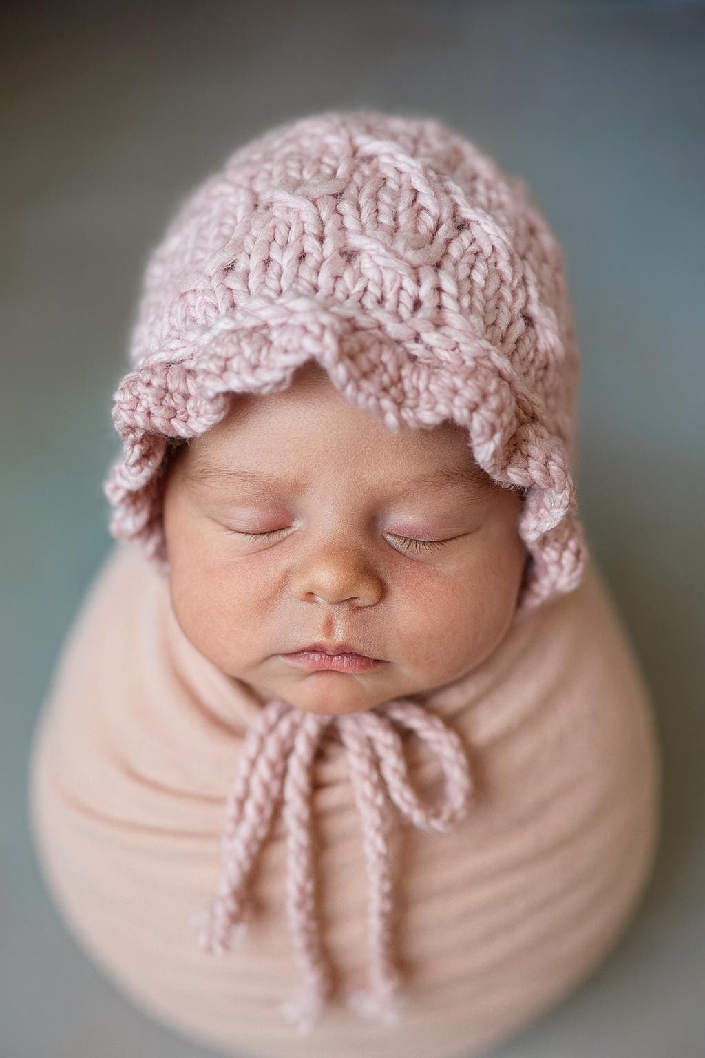 Handgefertigte Mütze Für Neugeborene, 0-3 Monate - Weiche Baumwollmischung Babymütze Mit Rüschenrand von SignatureSimone