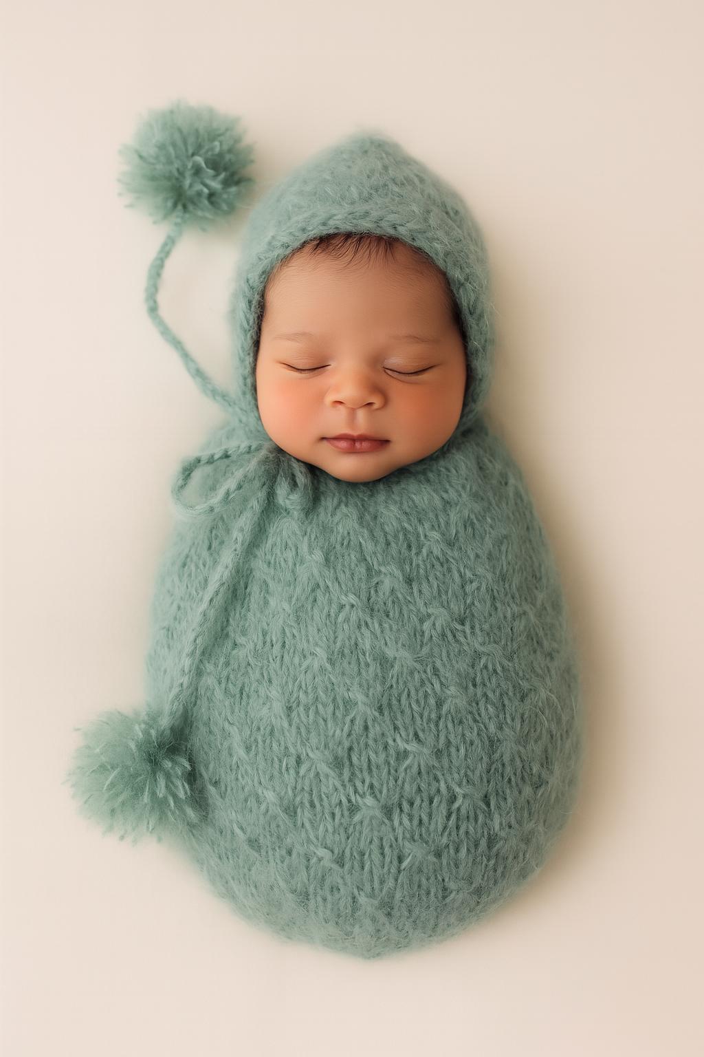 Neugeborenen Swaddling Sack & Passende Mütze Set | Gestrickter Baby Cocoon von SignatureSimone