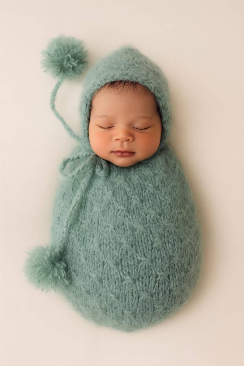 Neugeborenen Swaddling Sack & Passende Mütze Set | Gestrickter Baby Cocoon von SignatureSimone