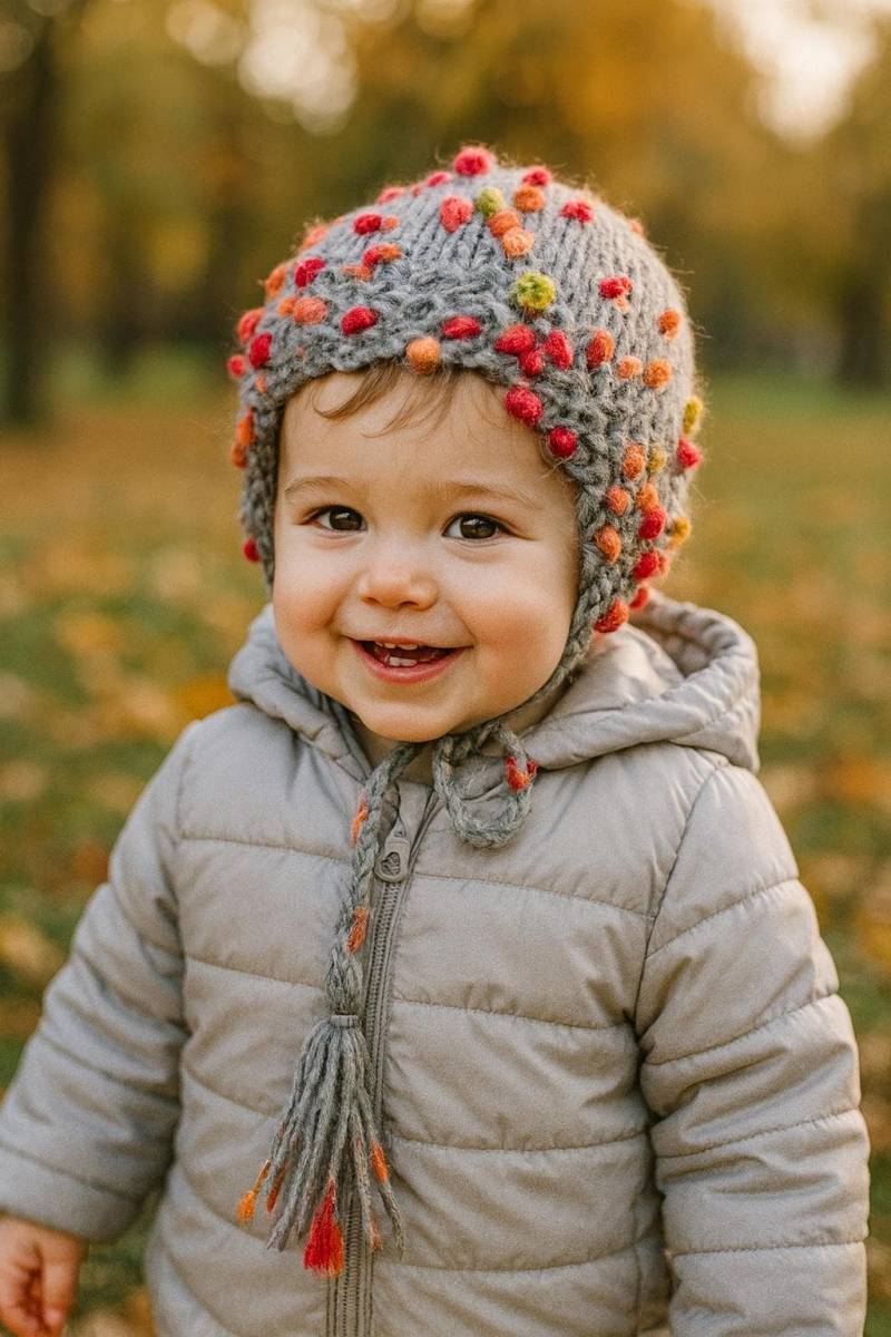 Handgestrickte Babymütze Mit Pompom, 12-18 Monate von SignatureSimone