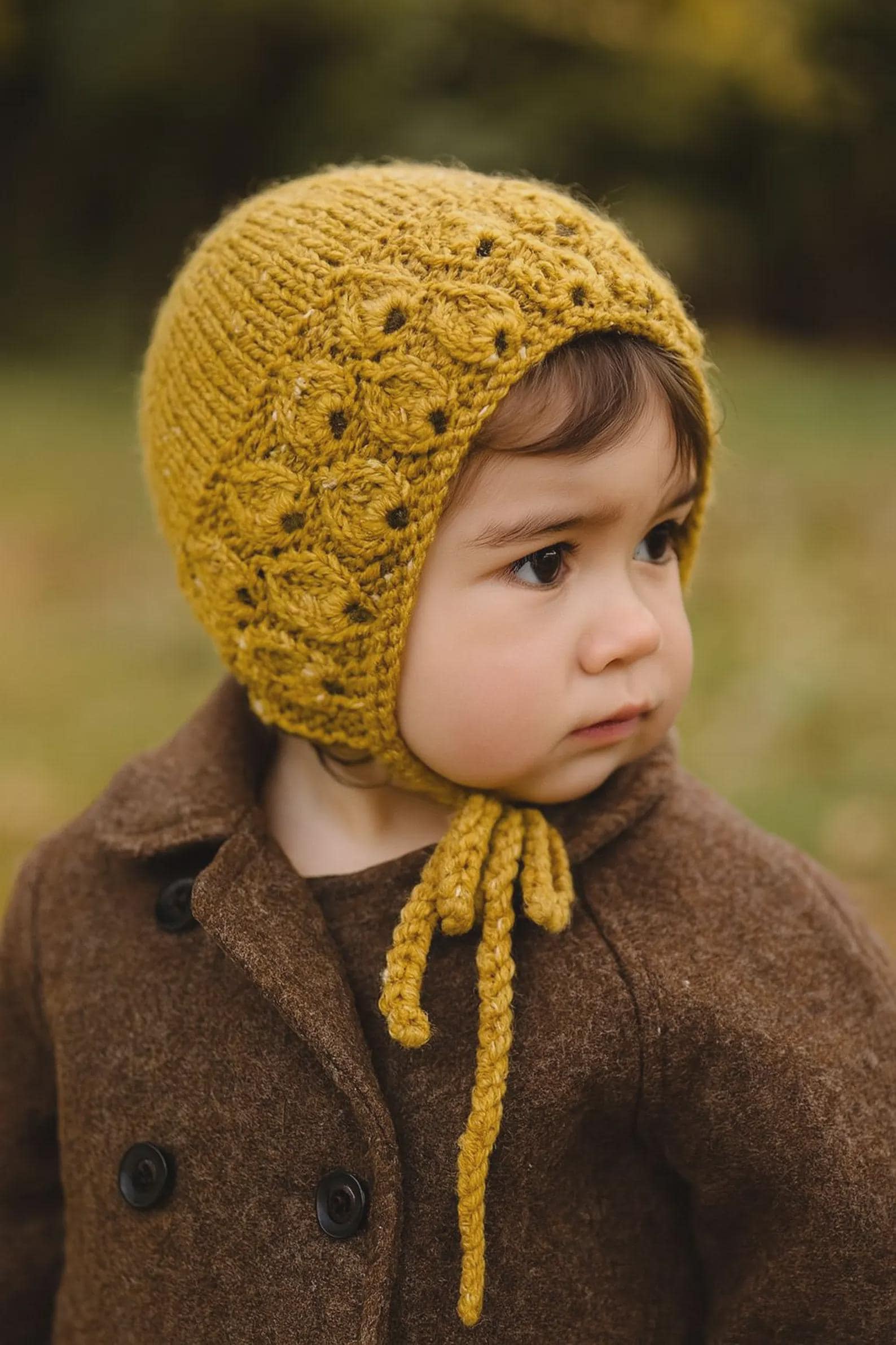 Senfgelbe Strukturstrick Mütze - Handgefertigte Acrylwolle Baby | 12-24 Monate von SignatureSimone