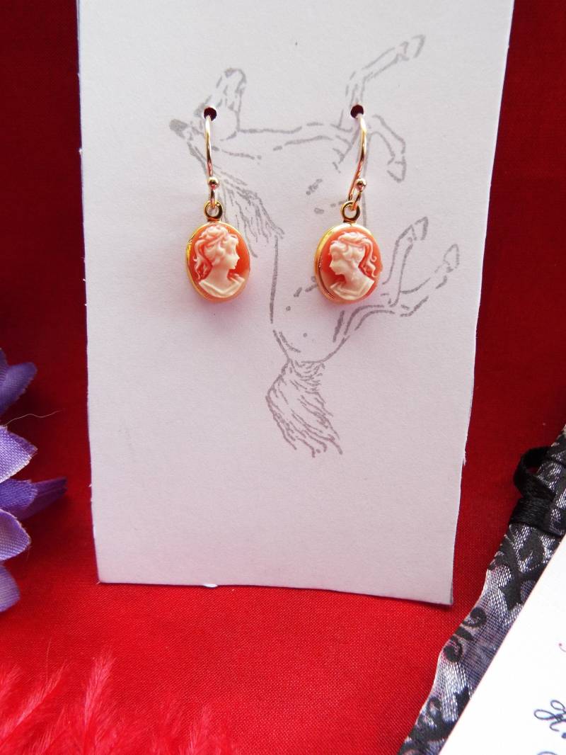 E-0239 - Einfache Cameo, Glas, Oder Edelstein Ohrringe Cameos von SignoftheGrayHorse