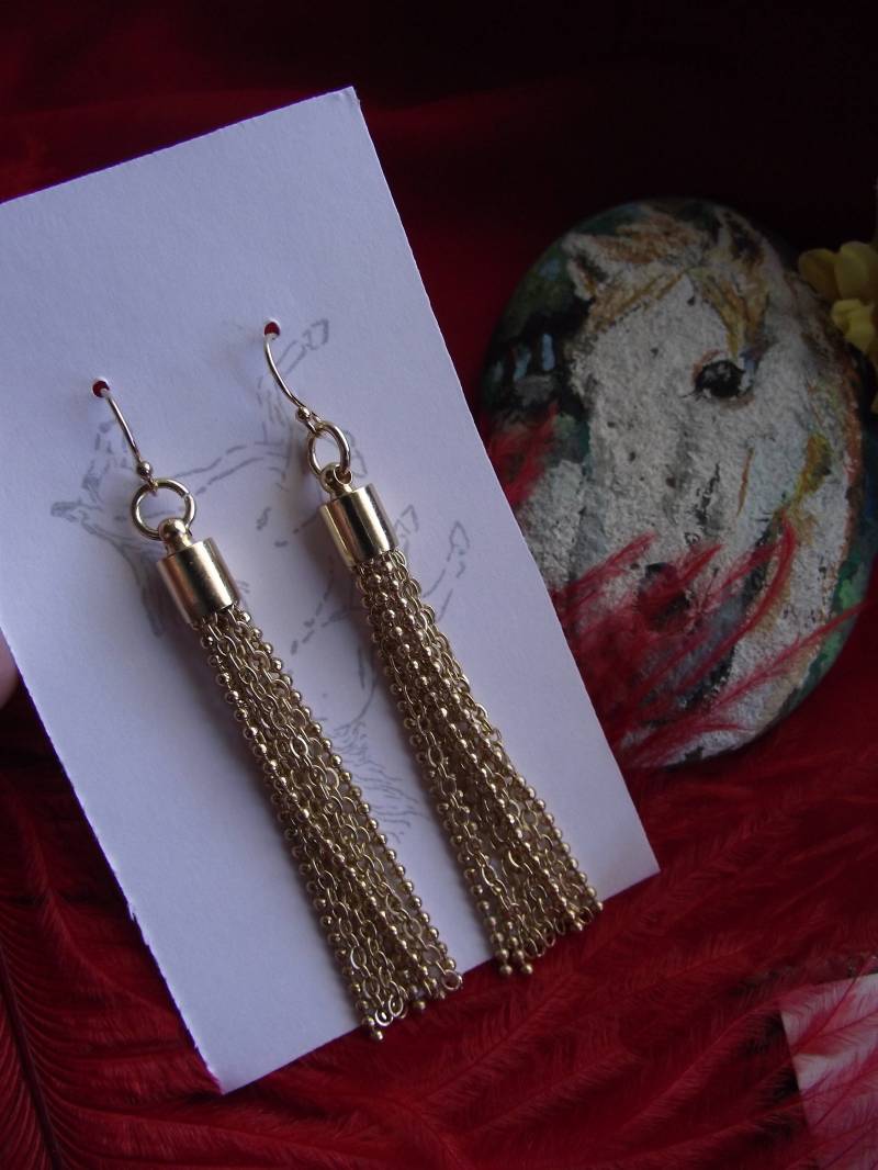 E-0541 - Citrin Gold Oder Silber Fransen Ohrringe von SignoftheGrayHorse