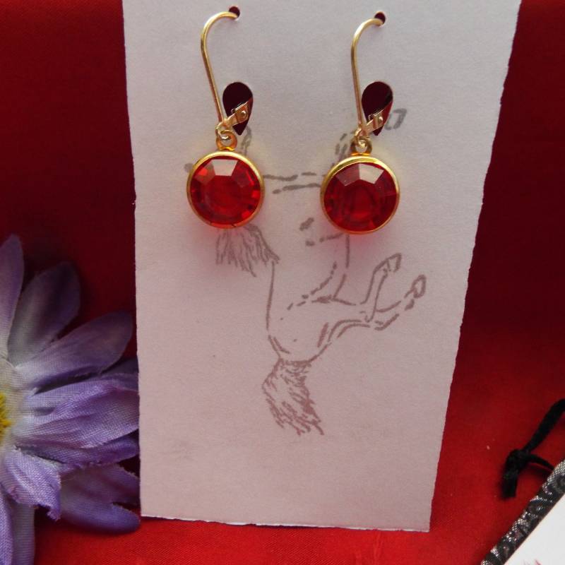 E-0612E - The Elizabeth Ohrringe Mit Gold Filled Brisur Und Rundem Swarovski Kristalltropfen von SignoftheGrayHorse