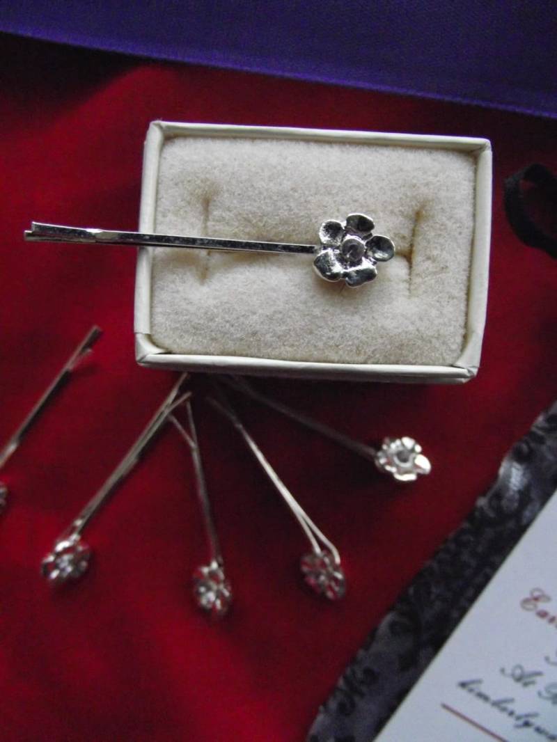 Ha-0068 - Silber Light Amethyst Kristall Blumen Haarnadel 1-1/2 Zoll von SignoftheGrayHorse