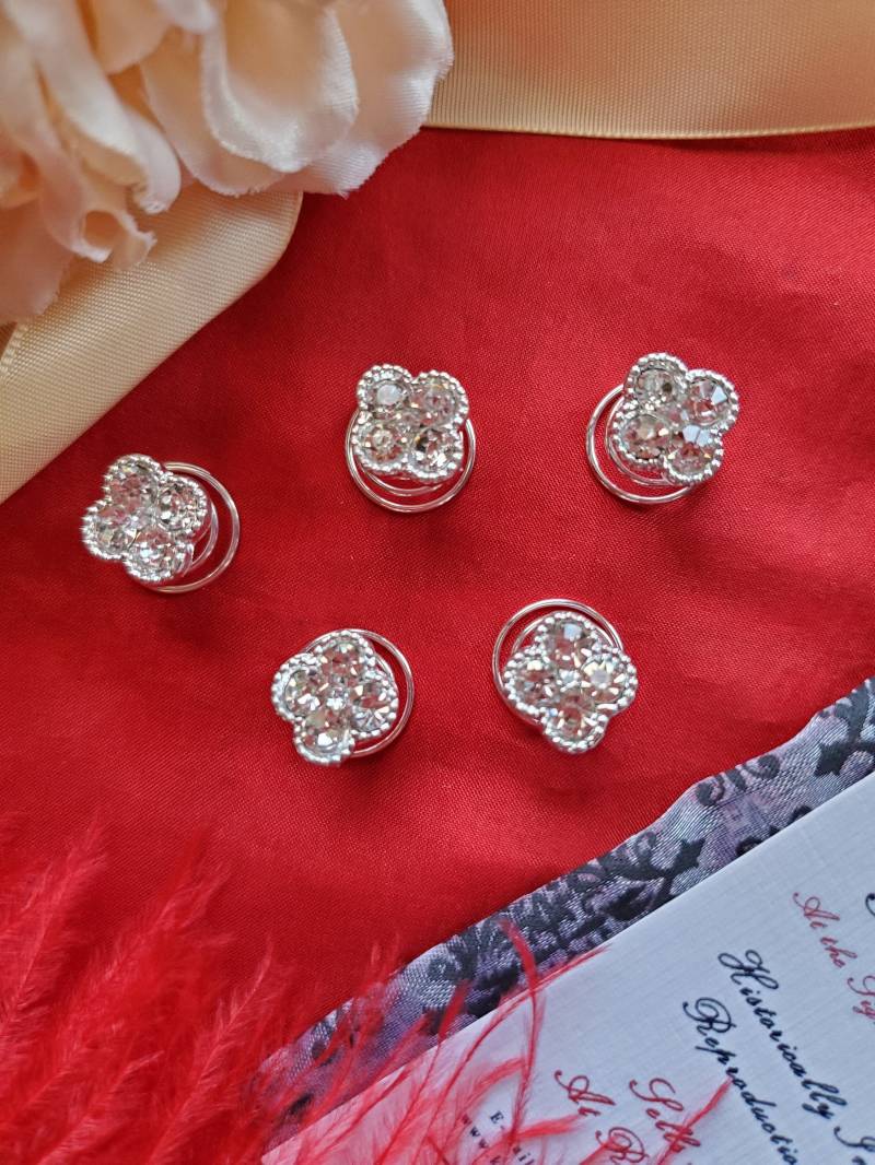 Ha-0067 - Kristall Klee Cluster Haarwirbel Brautschmuck, Hochzeitsschmuck, Reenactor Schmuck von SignoftheGrayHorse