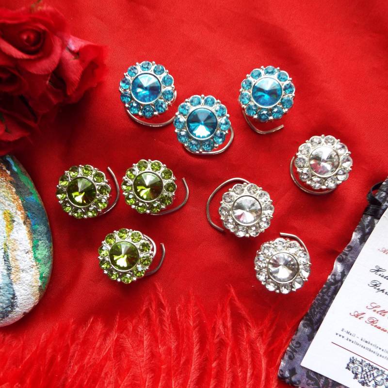 Ha-0078F - Klare Strass Vergissmeinnicht Haar Swirls Sprigs, Strass, Kristall, Paste von SignoftheGrayHorse