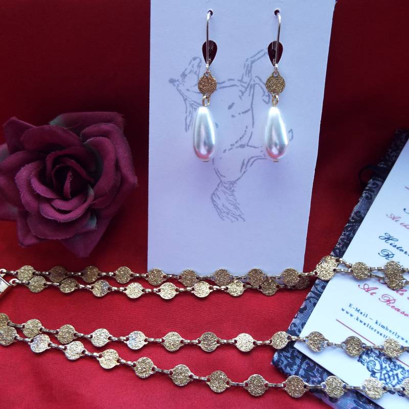 N-0141G - Regency Kette Und Perlen Halskette Aus Dem Georgian Style, 1780's Halskette, Dolley Madison Martha Washington von SignoftheGrayHorse