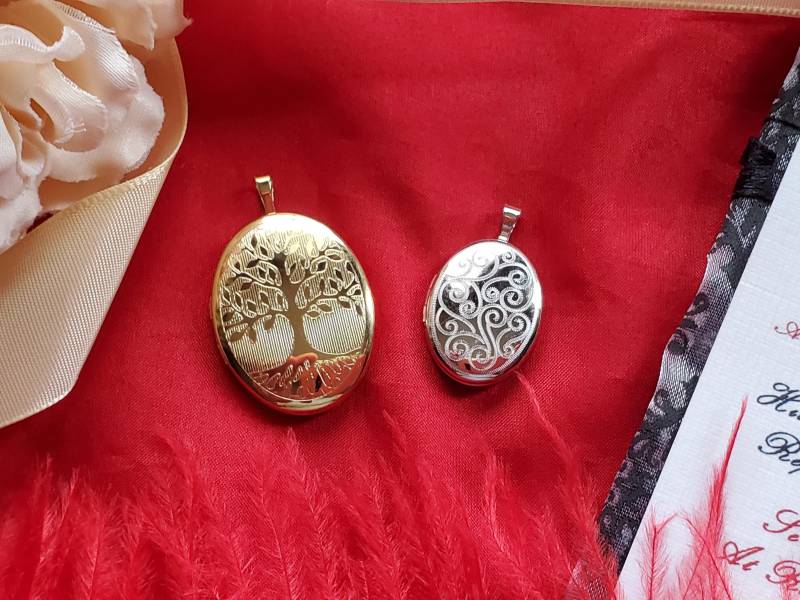 Pe-0004A - Gold Filled Baum Des Lebens Oder Sterling Silber Oval Medaillons von SignoftheGrayHorse