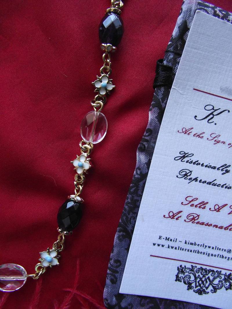 S-0025A - Elizabethan Emaillierte Amethyst-Halskette Und Ohrringe 17.jahrhundert, Museum Of London, Reproduktionen von SignoftheGrayHorse