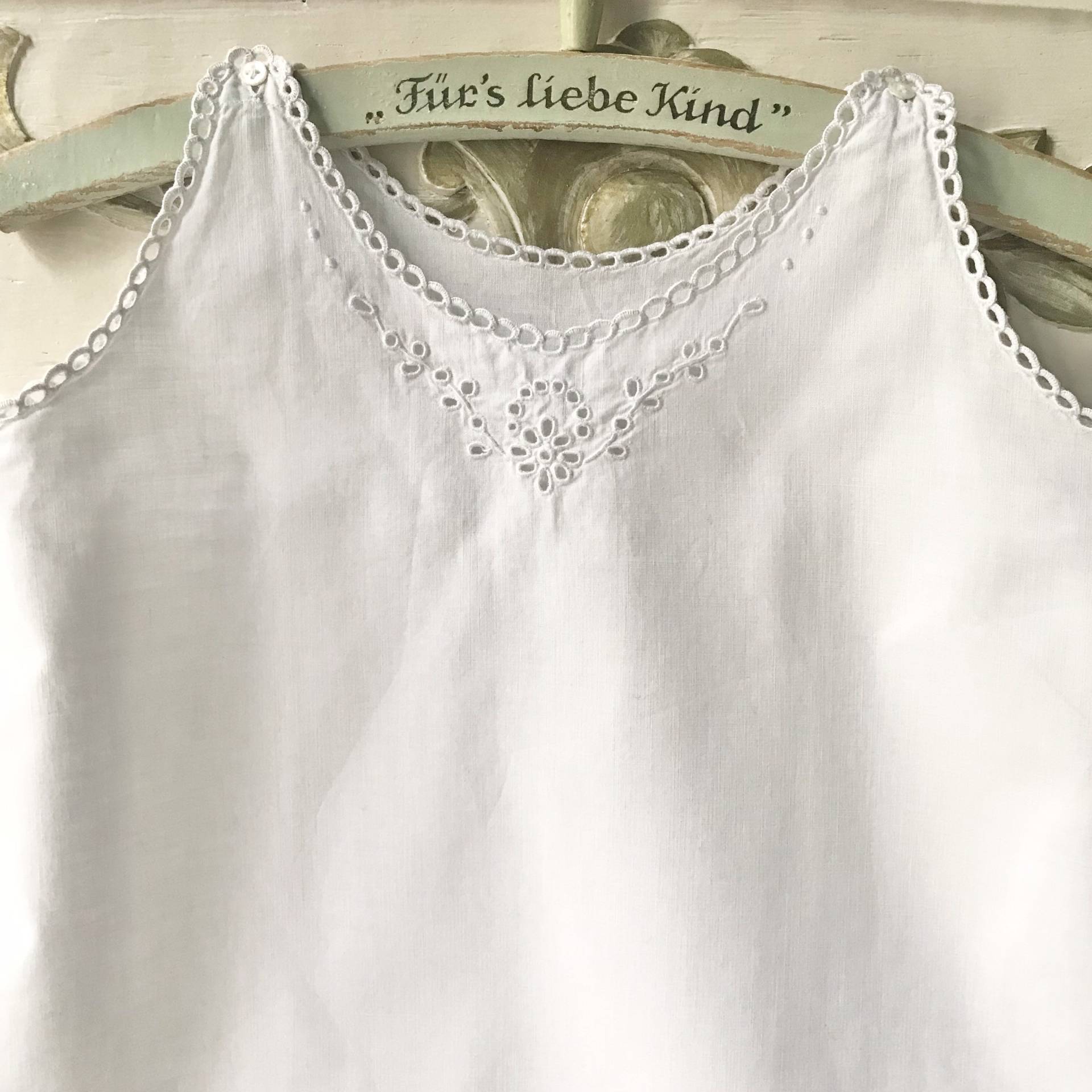 Vintage Mädchen Bluse Weiße Hängerchen Kleid von SignoraMargherita