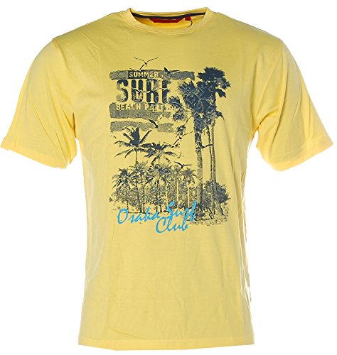 Signum Herren Kurzarm Shirt T-Shirt Rundhals Summer Surf Beach Part Zitrone L von Signum