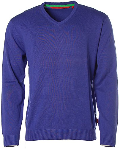 SIGNUM Herren Pullover Strick V-Ausschnitt Spectrum Blue XL von SIGNUM