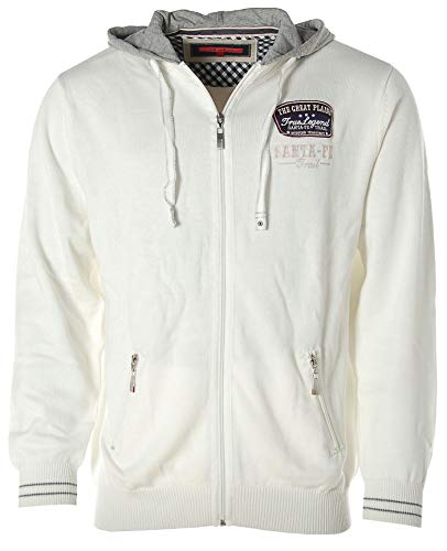 Signum Herren Strickjacke Jacke Kapuze Hoodie -Santa FE Trail- (Offwhite, L) von Signum