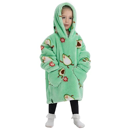 Siikarte Kinder Kapuzendecke 2-13 Jahre Weiches Fleece Tragbare Hoodie Decke für Mädchen Jungen von Siikarte