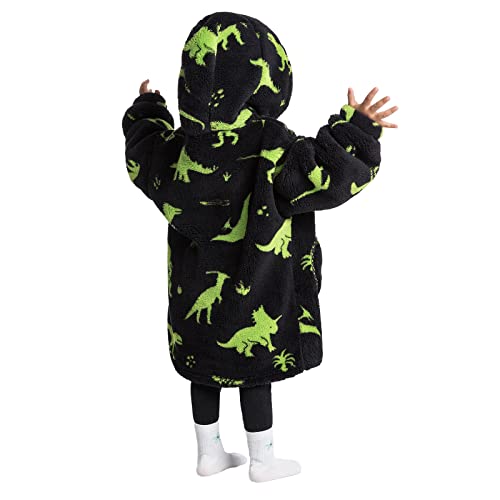 Siikarte Kinder Kapuzendecke 2-13 Jahre Weiches Fleece Tragbare Hoodie Decke für Mädchen Jungen von Siikarte