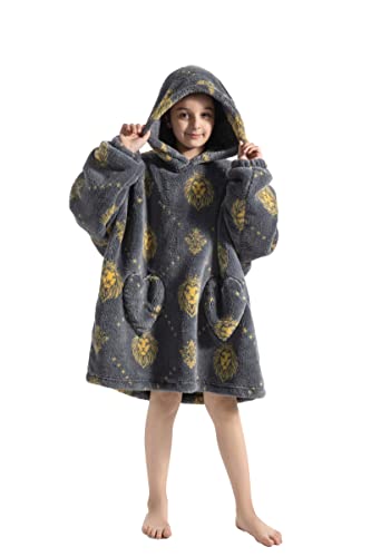 Siikarte Kinder Kapuzendecke 2-13 Jahre Weiches Fleece Tragbare Hoodie Decke für Mädchen Jungen von Siikarte