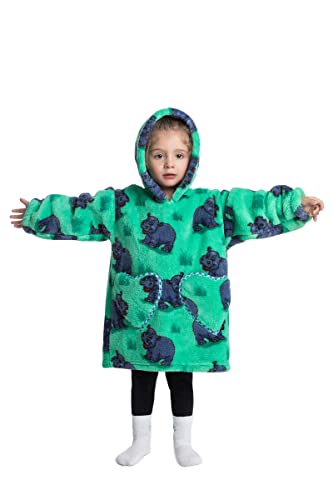 Siikarte Kinder Kapuzendecke 2-13 Jahre Weiches Fleece Tragbare Hoodie Decke für Mädchen Jungen von Siikarte