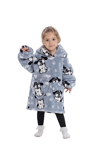 Siikarte Kinder Kapuzendecke 2-13 Jahre Weiches Fleece Tragbare Hoodie Decke für Mädchen Jungen von Siikarte