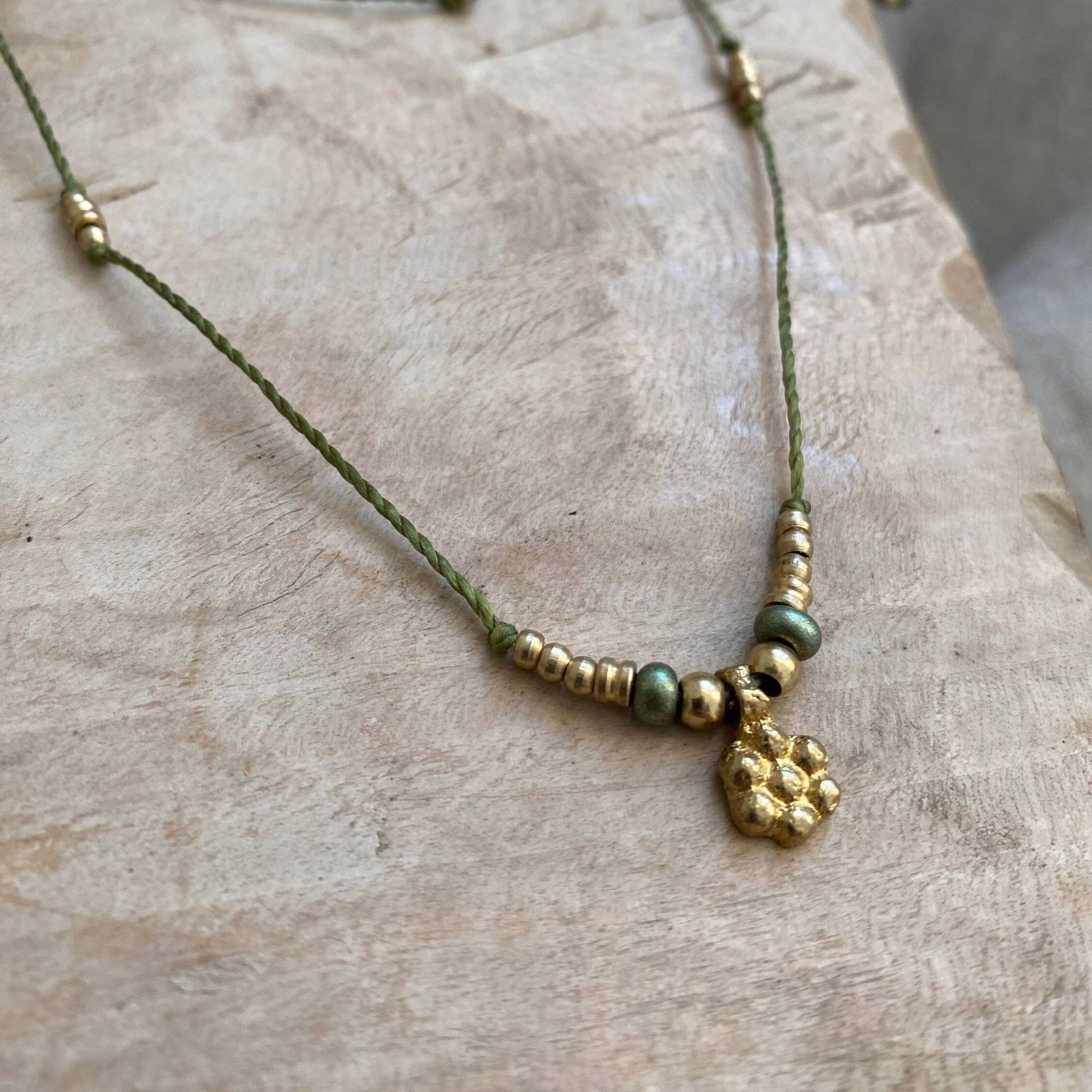 Makramee Kette Boho Ethno Hippie Halskette Schmuck Geflochten Chocker Perlen Gold von Siimango