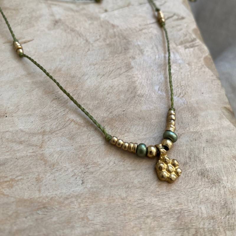 Makramee Kette Boho Ethno Hippie Halskette Schmuck Geflochten Chocker Perlen Gold von Siimango