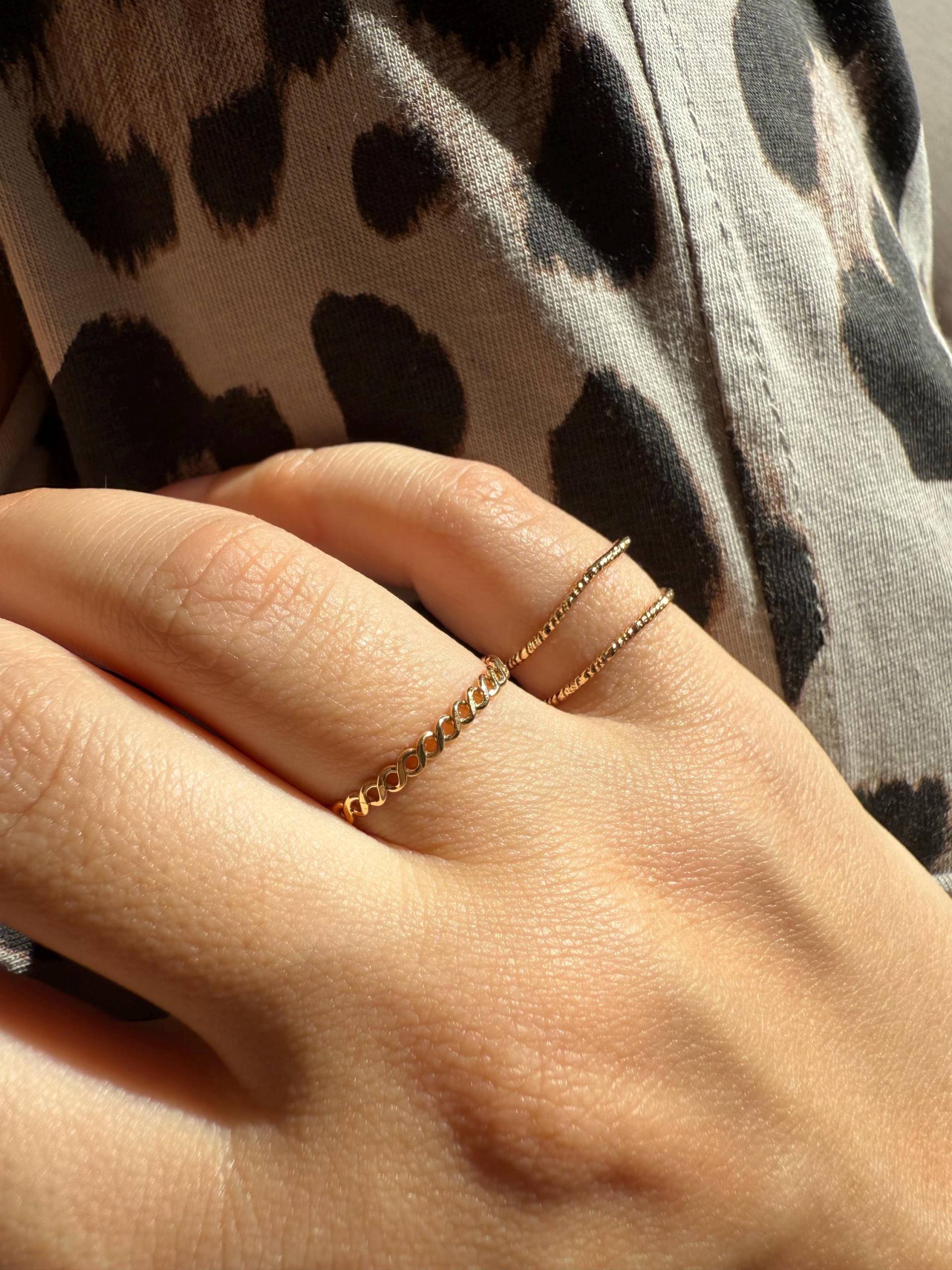 Ring Messing 18 K Vergoldet Boho, Gold, Designschmuck, Moderne Form von Siimango