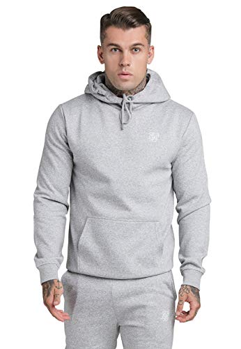 Sik Silk Sweater Herren CORE Muscle FIT Overhead Hoodie SS-18913 Grey Marl, Größe:XS von Sik Silk