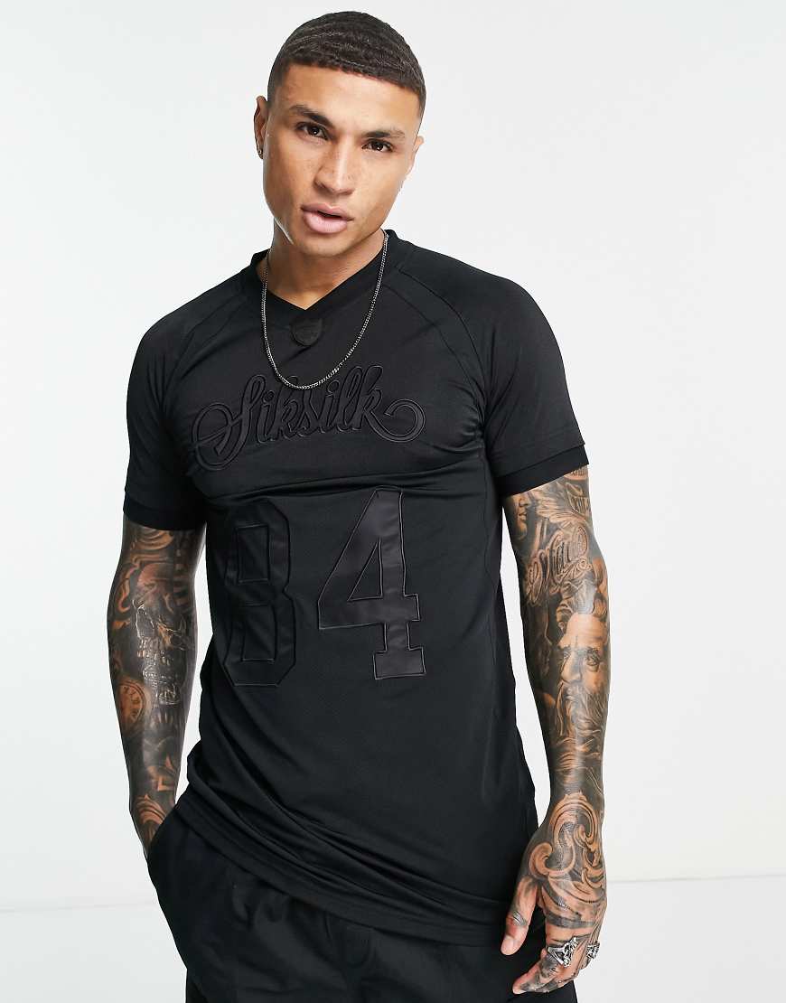SikSilk - T-Shirt in Schwarz mit Logoprint von SikSilk