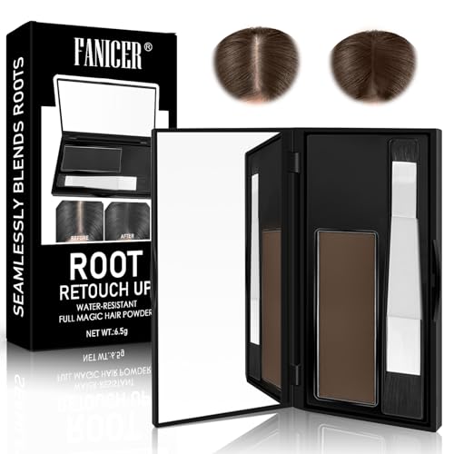 Root Cover Up Ansatzpuder,Haaransatz Puder, Effektiver Haar Concealer, zur abdecken Deckung von dünnen Stellen und grauen Haaren,Haarpuder für Frauen und Männer,6.5g (Mittelbraun) von Sikeydels